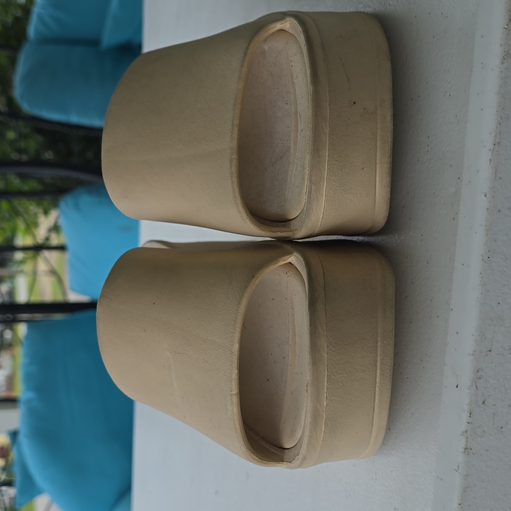 Beige Slide Sandals